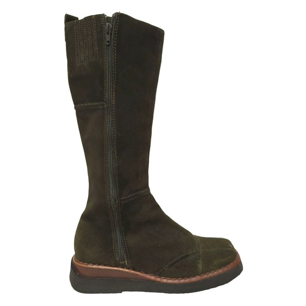 Frye Avenger Zip Tall Riding Boot Olive Suede Leather